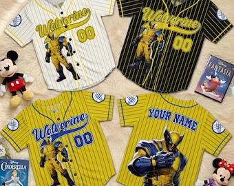 Personalized Wolverine Baseball Jersey, Custom Name Number Mutant Inspired Sports Shirt, Superhero Fan Jersey Gift for Men Women Kids