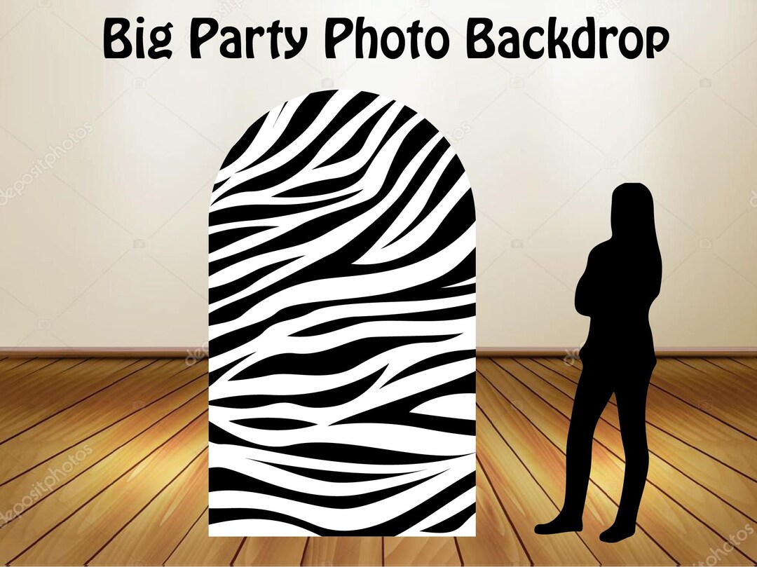 Zebra Arch Animal Prints Photo Backdrop Birthday Backdrop, Photo Wall, Photo Arch ...