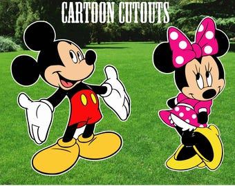 Mickey mouse clubhouse themed birthday party cutouts, decorations, centerpieces, lawn signs, yard card, yard sign