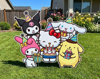 Kitty Birthday Cutout, Kitty Party Standee, Yard Sign, Lawn Sign, Centerpiece Backdrop