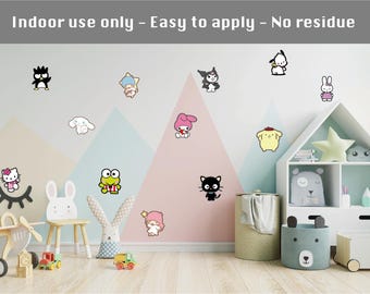 Hello Cartoon Wall Stickers • Kitty Cinnamon Decals • Removable Decals