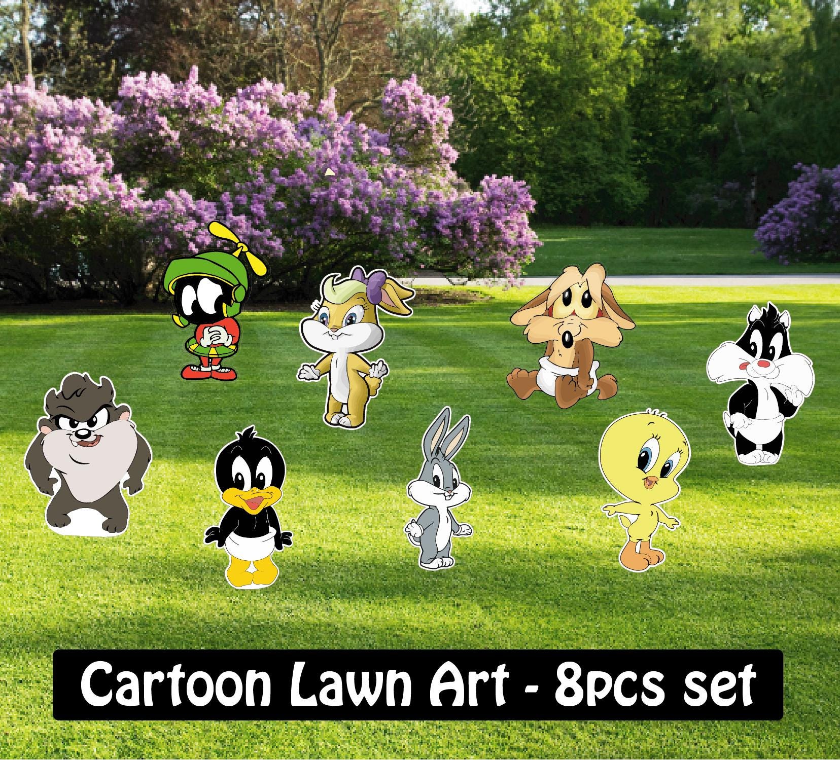 Baby Looney Tunes Cutouts, Baby Looney Shower Decor, Lawn Sign