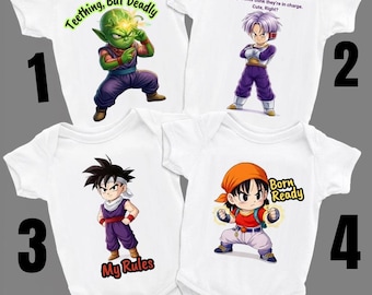 Macacões Dragon Ball | Macacões divertidos para bebês | Modelos personalizados e padrão disponíveis
