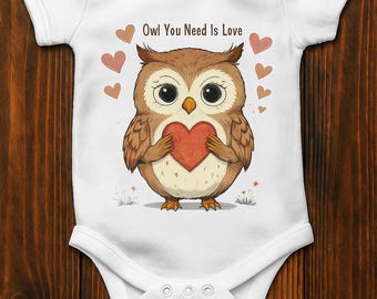 Sweet Owl Love Baby Bodysuit