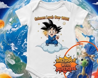 Funny Baby Onesie "Cuteness Level Over 9000"
