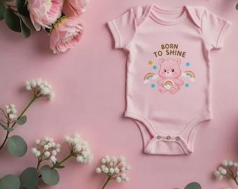 Bear Baby Bodysuit – Born to Shine Rainbow Design