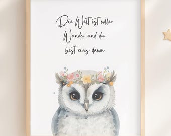 Animal posters for children's rooms, wall art for children's rooms, children's room posters, baby room decor, animal posters, children's room decor, woodland animals, owl
