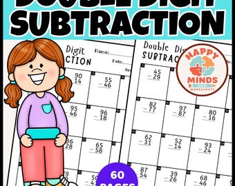 Double Digit Subtraction With and Without Regrouping Practice Worksheets - Printable PDF Math Drills Answers Key Included