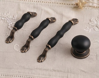 Vintage Porcelain Cabinet Pulls Antique Brass Dresser Handles Furniture Hardware Unique Kitchen Drawer Pulls Retro Cupboard Knobs