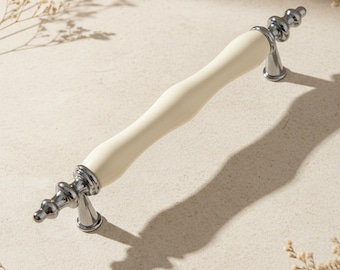 Eleganckie, ręcznie robione ceramiczne gałki do szuflad, nowoczesne czarno-złote uchwyty do szafek (64 mm, 96 mm, 128 mm)