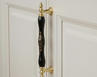 Uchwyt do szuflady w stylu francuskim, ceramiczny, 64-96-128 mm | Gałka meblowa z porcelany w stylu kwiatowym | Okucia meblowe w stylu shabby chic