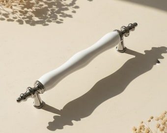 Eleganckie, ręcznie robione ceramiczne uchwyty do szuflad, metalowe uchwyty do szafek w różnych stylach (64 mm, 96 mm, 128 mm)