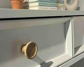 Luksusowa drewniana gałka do szuflady, rustykalny uchwyt do szafki, uchwyt do mebli kuchennych w stylu boho, gałka z drewna vintage, ręcznie robiony wystrój