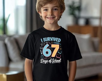 Camiseta "Sobreviví 67 días de clases", camiseta de regreso a clases