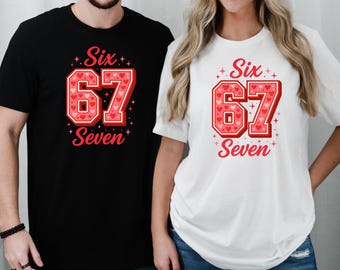 Camiseta a juego para San Valentín, diseño Six Seven