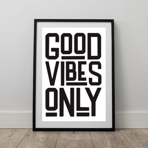 Good Vibes Only Printable, Office Wall Art, Inspirational Art, Boho Wall Art