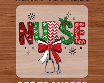 Christmas Nurse Ready To Press DTF, Nurse Coquette Christmas DTF Transfer, Retro Christmas Print, School Nurse Christmas Dtf, Christmas Bow