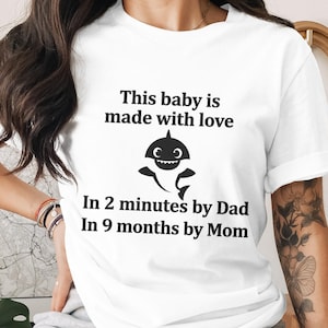 Made with Love 2 Minutes by Dad 9 Months by Mom PNG, Sublimation Bundle, New Parents, Baby Outfit, Shower Gift, Funny Art, Shirts