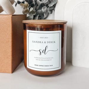 Custom Engagement Candle Gift Box, Personalized Wedding Anniversary Gift For Couples, Bride to Be Gift, Congratulations Gift, Christmas Gift