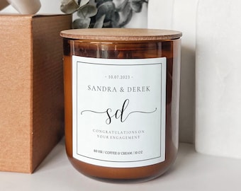 Custom Engagement Candle Gift Box, Personalized Wedding Anniversary Gift For Couples, Bride to Be Gift, Congratulations Gift, Christmas Gift