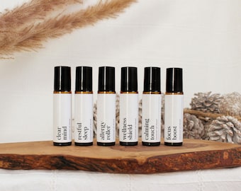 Natural Essential Oil Roller, Pure Aromatherapy Roll-on, Natural Self Care, Focus Booster, Calming & Relaxing Sleep, Christmas Gift For Her