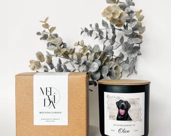 Candela personalizzata per la perdita di un animale domestico, regalo commemorativo per cani, condoglianze per animali domestici, ricordo di un gatto, candela in amorevole ricordo, candela vegana con foto di animali, regalo di Natale