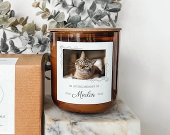 Candela personalizzata per la perdita di un animale domestico, regalo commemorativo per cani, condoglianze per animali domestici, ricordo di un gatto, candela in amorevole ricordo, candela con foto personalizzata, regalo di Natale