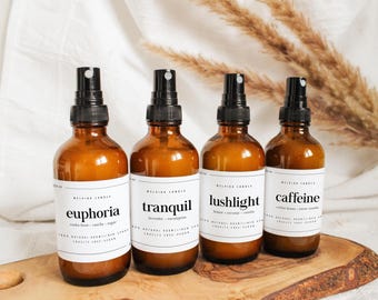 Vaporisateur pour chambre + linge, Brume naturelle pour oreiller, Assainisseur d'air pour voiture 4 oz, Désodorisant pour tissus de salle de bain, Parfum d'intérieur, Plusieurs senteurs, Cadeau de Noël