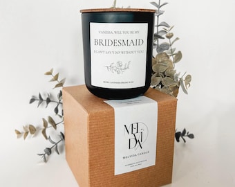 Custom Bridesmaid Proposal Candle, Bridesmaids Gift Box, Wedding Bridal Shower Party Favors, Personalized Gifts,Will You Be My Maid of Honor