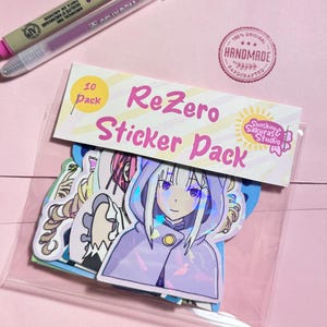 ReZero Vinyl Stickers Pack mit 10 - Holographisch laminierte wasserdichte Laptop Aufkleber