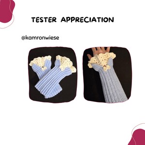 A light blue minimalist crochet glove, an ideal mothers day crochet gift and victorian gloves project.
