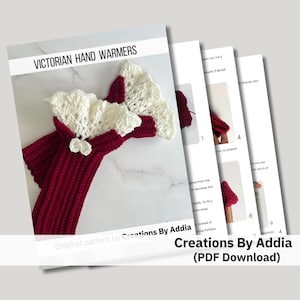 Preview of the Handmade Gloves PDF showing 8 pages of the crochet gloves tutorial and gloves pattern.