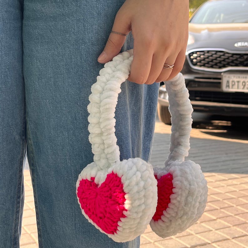 Heart Shape Earmuffs Crochet Pattern