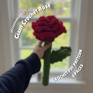 Rose Crochet Pattern | Giant Realistic Flower Amigurumi PDF