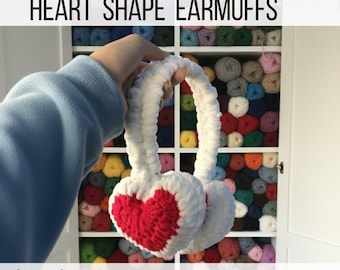DIY Handmade Heart Earmuffs Crochet Pattern PDF | Easy Positive Valentine Crochet Earmuffs Present For Girls | Cozy Winter Crochet Gift Idea