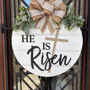 He is Risen Easter Door Hanger: Christian Front Door Decor - Etsy