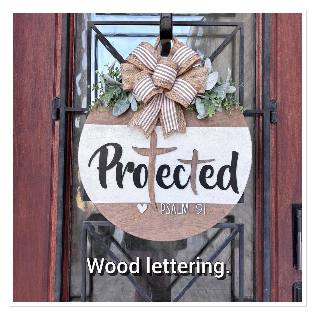 Psalm 91 Protectec Door Hanger: Christian Front Door Decor - Etsy