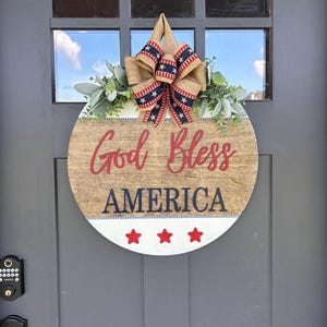 God Bless America Wreath: Patriotic Farmhouse Front Door Decor