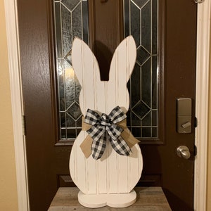 Standing Front Porch Easter Wood Bunny - Bunny Decor 31 inch - Farmhouse Shiplap Style Decor - Only available thru March 18