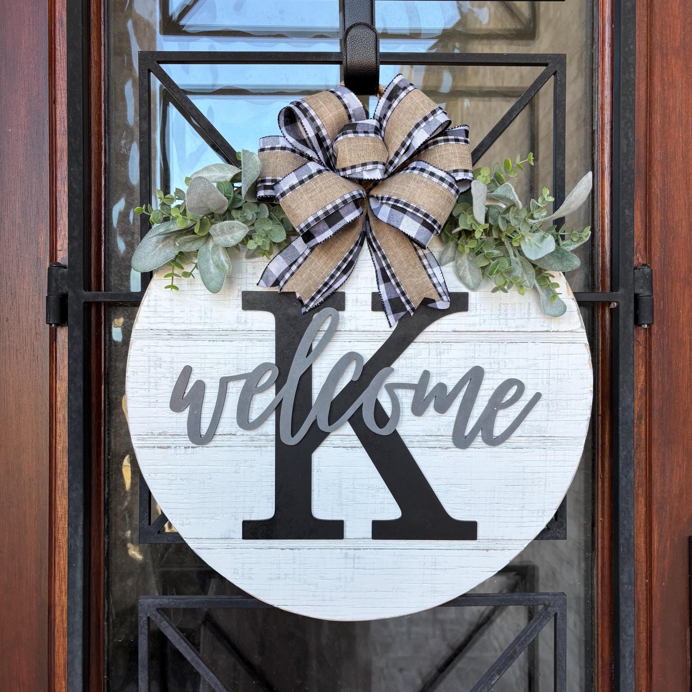 Personalized Last Name Wood Wreath: Distressed Shiplap Front Door Decor