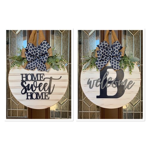 Personalized Door Hanger for Double Doors Home Sweet Home Etsy