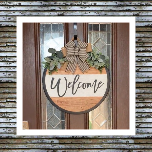 Front Door Decor | Welcome Sign | Modern Farmhouse Wreath | All Sasons Wreath | Front Door Hanger | Front Door Wreath