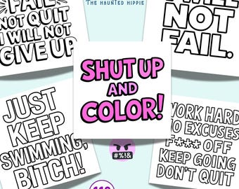 Swear Word Coloring Book: 35 Snarky Pages, Stress Relief (Digital Download)