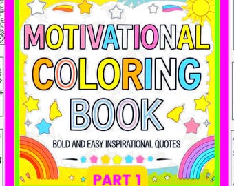 Motivational Coloring Book, Bold Easy Affirmations (PDF Download)