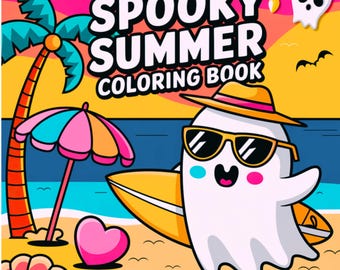 不気味な夏の塗り絵：簡単に印刷できるデザイン（PDFダウンロード、120ページ）