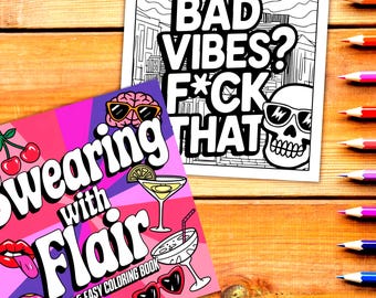 Funny Swear Word Coloring Book, Bold & Easy, 60 Pages (PDF Download)