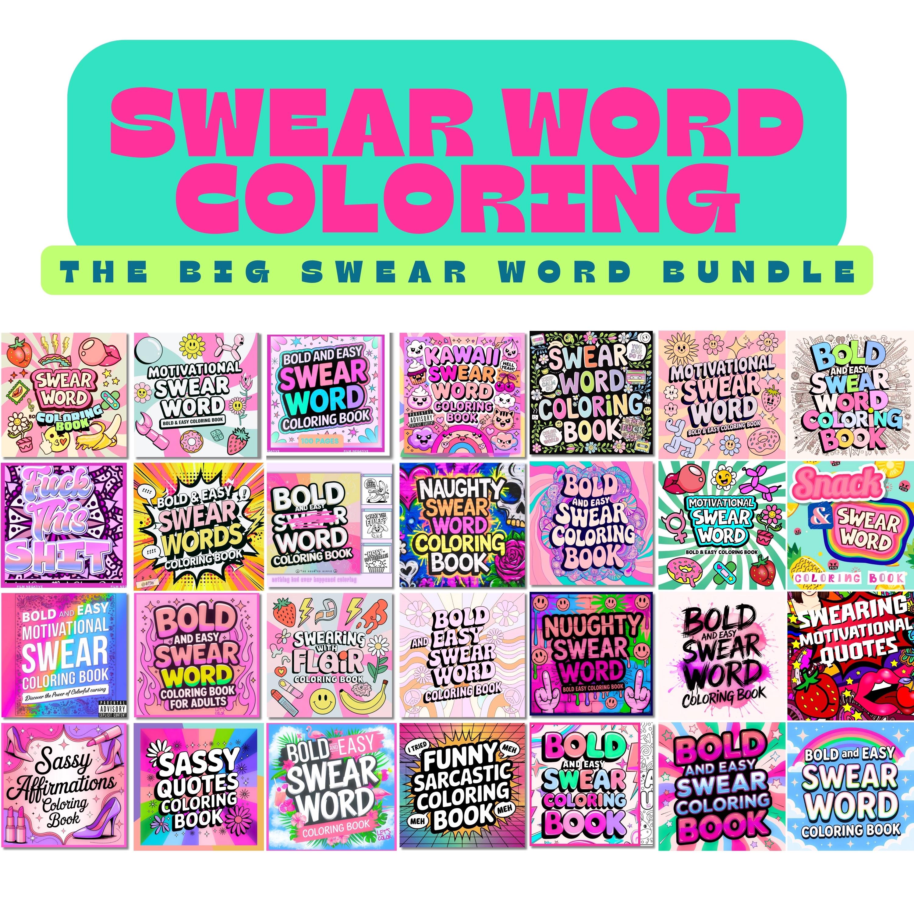 Swoar Stoner and Swear Words Adult Coloring Book Bundle (32 Books) (PDF ...