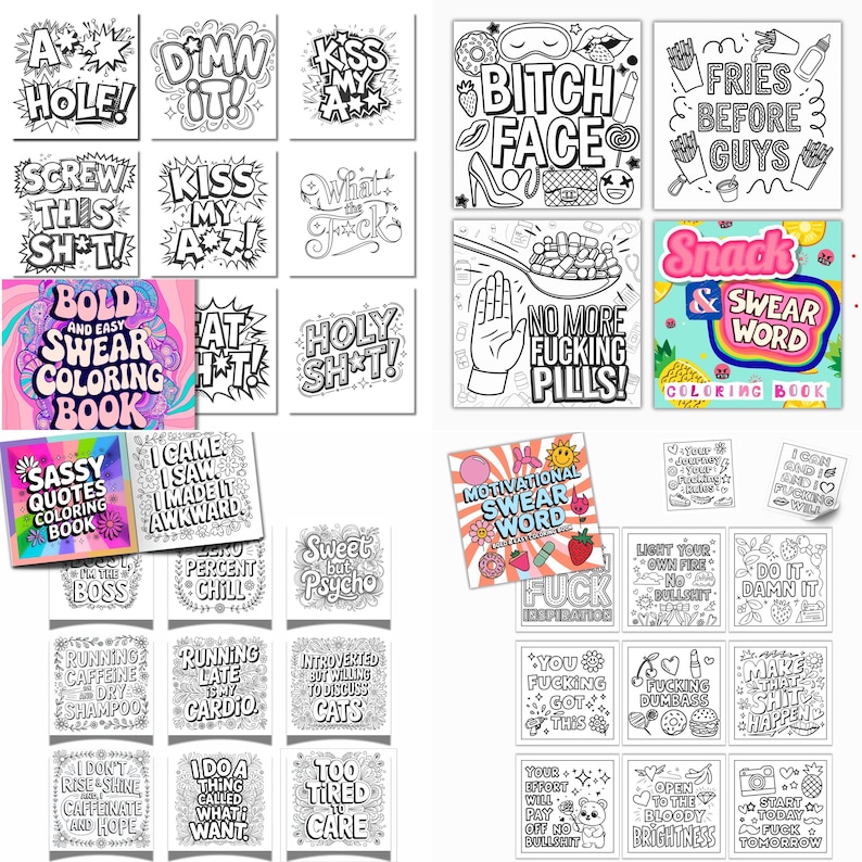 Bold & Easy Swear Word Coloring Book Bundle (PDF Download) image 5