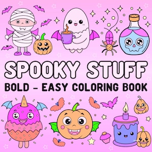 Spooky Coloring Pages: Simple Halloween Designs (PDF Download)