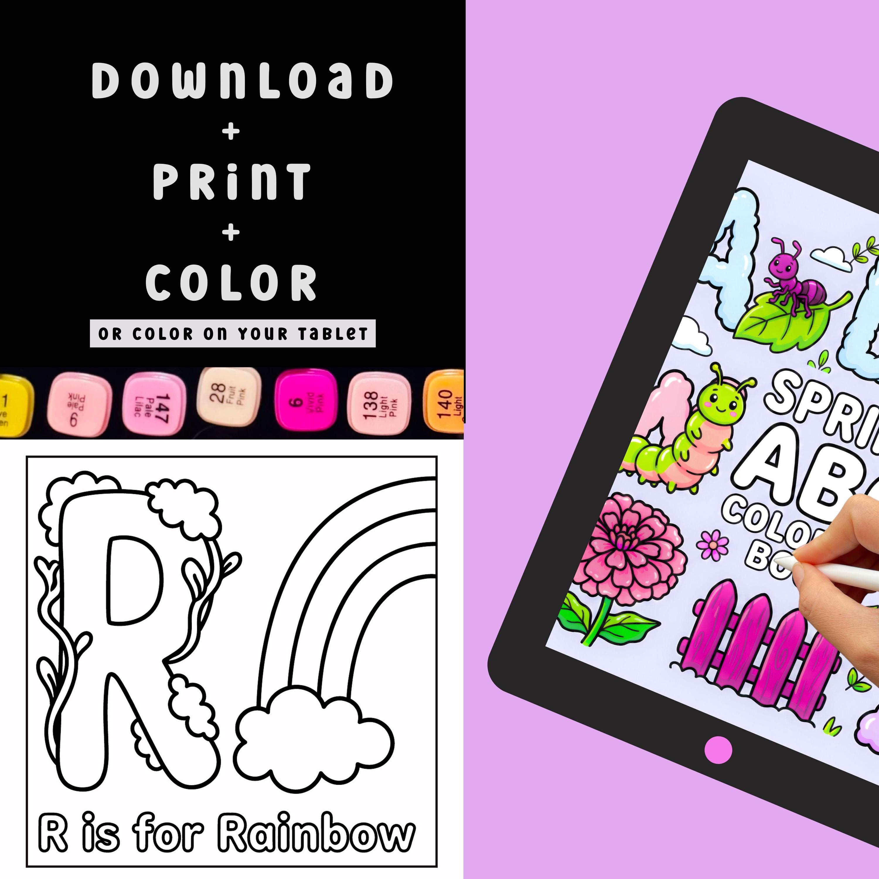 ABC Spring Alphabet Kids Coloring Book | PDF Download and Print | 33 ...